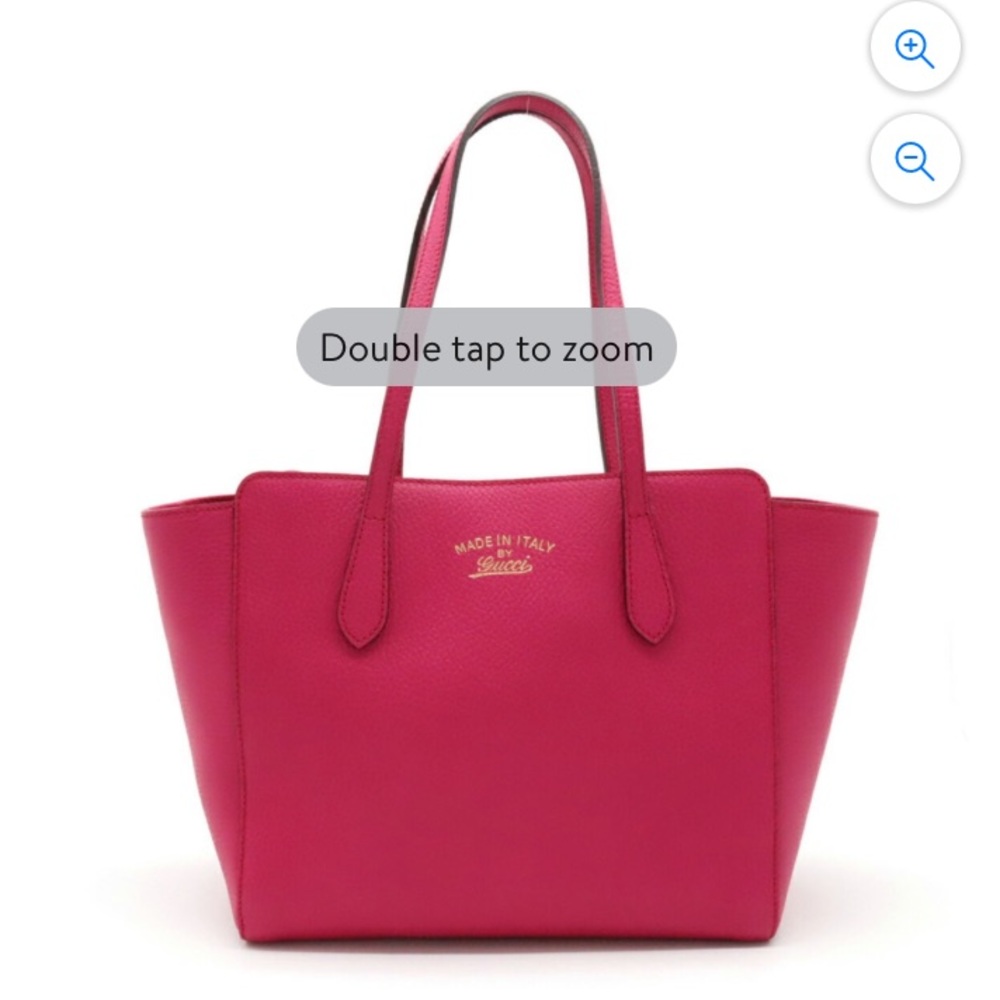 Gucci swing tote bag shoulder leather fuchsia pink 354408